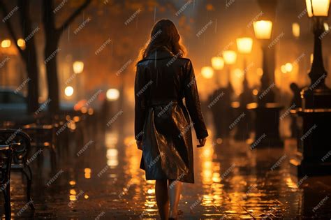 Premium AI Image | Photo of women walking alone in rain