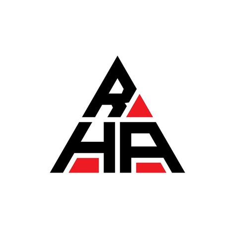 RHA triangle letter logo design with triangle shape. RHA triangle logo ...