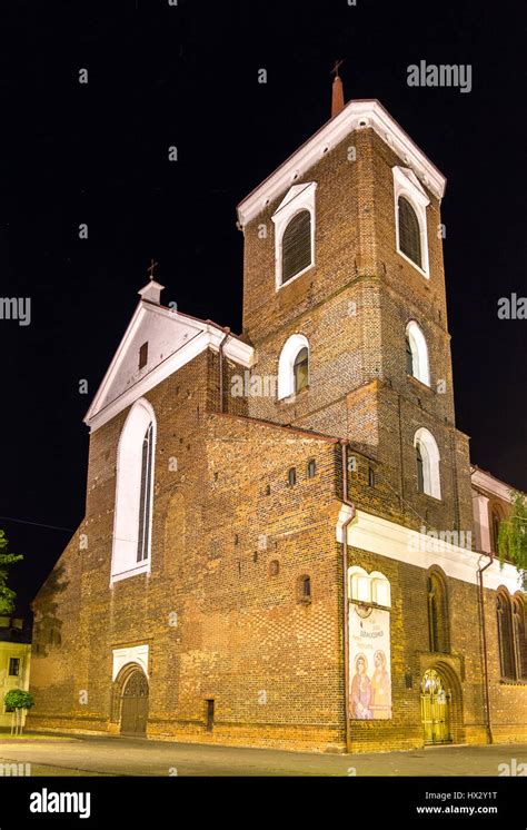 Kaunas Cathedral Basilica at night - Lithuania Stock Photo - Alamy