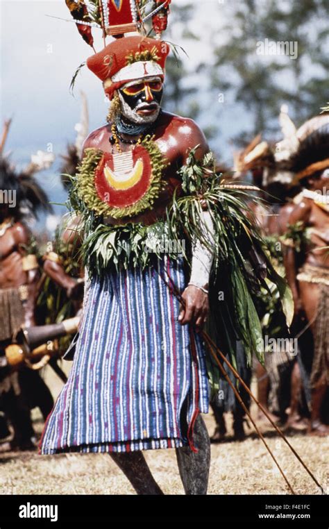 Papua New Guinea, Native man wearing traditional clothing. (Large ...