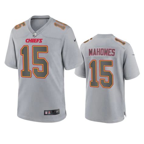 Men's Kansas City Chiefs #15 Patrick Mahomes Gray Atmosphere Fashion Game Jersey