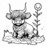 Highland Cattle Coloring Page Pages sketch template