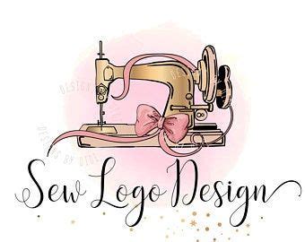 vintage sewing machine logo seamstress logo watercolor flower logo ...