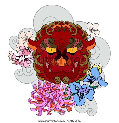 Lucky Lion Tattoo Designchinese Lion Statue Stock Vector (Royalty Free) 774075646 | Shutterstock