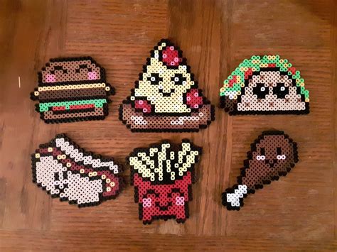 Cute Food Perler Bead Art - Etsy | Perler beads designs, Perler bead ...