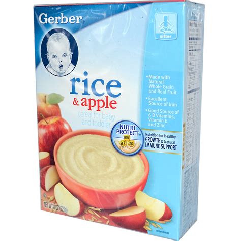 Gerber, Cereal for Baby and Toddler, Rice & Apple, 8 oz (227 g) - iHerb