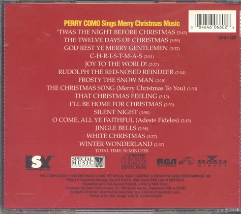 Perry Como CD: Perry Como Sings Merry Christmas Music (CD) - Bear Family Records