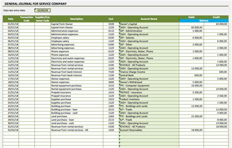 Accounting Journal Templates » ExcelTemplate.net