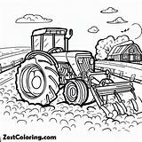 Ractor Plowing Farm Coloring Page Free To Download  For Kids sketch template