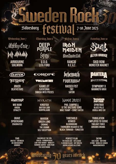 Sweden Rock Festival 2023 - 07/06/2023 (4 days) - Sölvesborg - Sweden ...