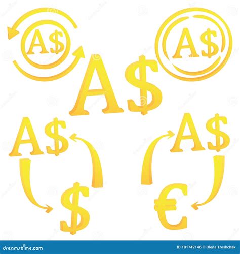 3D Australian Dollar Currency Symbol Icon of Australia Stock Vector - Illustration of cash ...