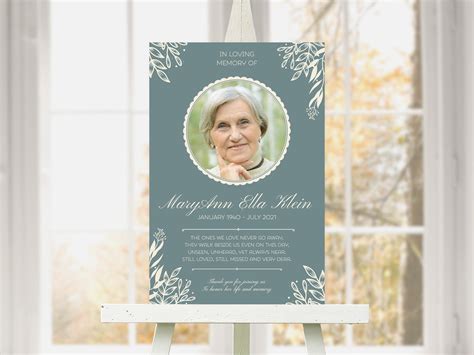 Custom Memorial Poster Funeral Poster Celebration of Life | Etsy