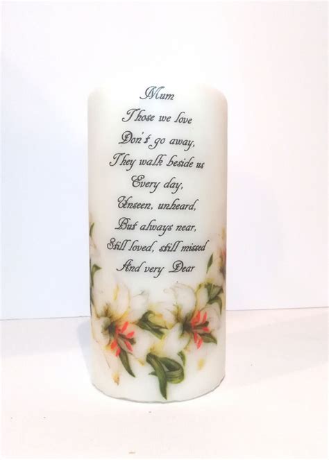 Memorial Candle, Funeral Poem Verse Remembrance Keepsake Decoupage Candle Made to Order for Dad ...