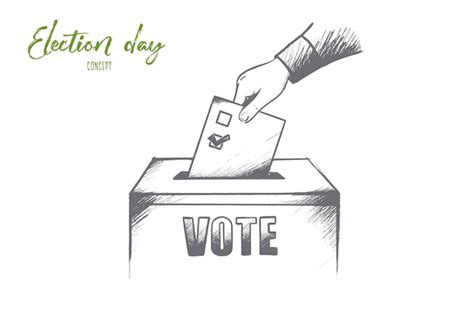 Premium Vector | Election day concept. hand drawn hand of person ...