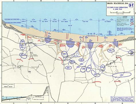 WW2 map of Omaha Beach during D-Day