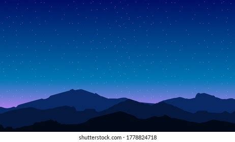 Night Sky Gradient Background Vector Silhouette Stock Vector (Royalty Free) 1778824718 ...