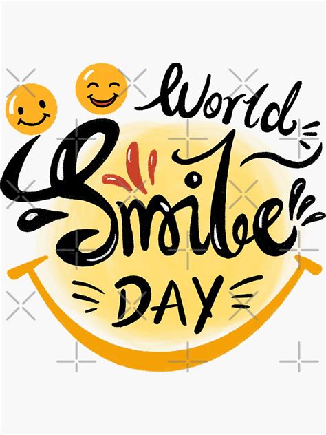 "Happy World Smile Day Smiley World Smile Day" Sticker for Sale by ...