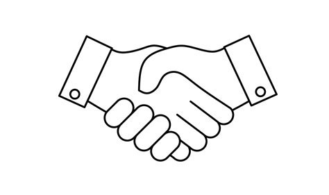 outline handshake icon isolated on white background.Business handshake ...