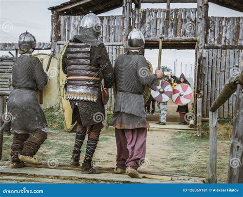 Medieval knights in battle stock image. Image of knight - 128069181