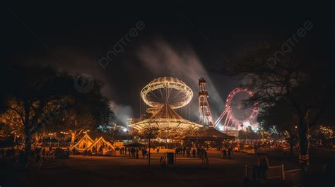 An Amusement Park At Night Background, Astroworld Picture Background ...