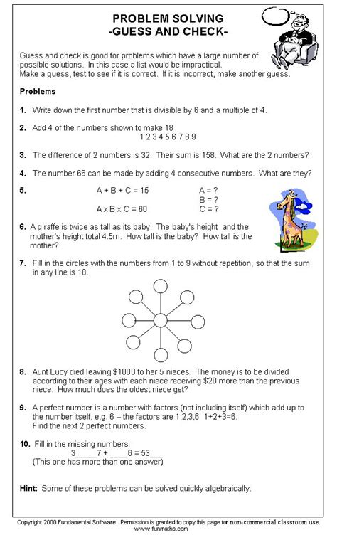 Free high school math worksheet from Funmaths.com | Free math, Math ...