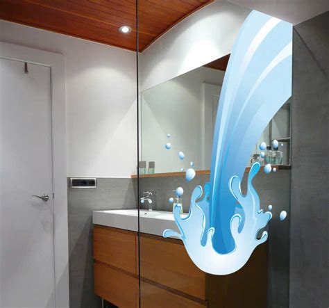 Water Splash Bathroom Sticker - TenStickers