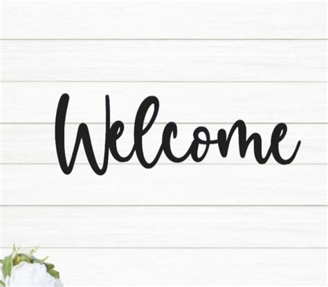 Welcome Sign Cursive Welcome Sign Metal Wall Sign Custom Metal Wall Art ...