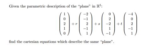 parametric vector form linear algebra