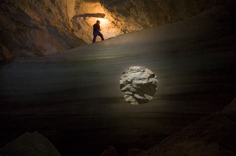 Ice Wall with Hole in Feenpalast, Dachstein Mammuthöhle