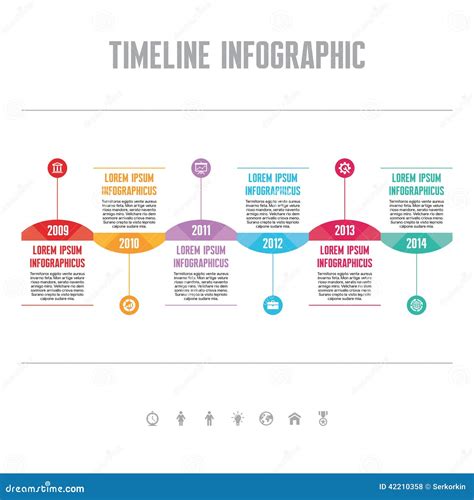 Infographic Vector Concept In Flat Design Style - Timeline Template Stock Vector - Image: 42210358