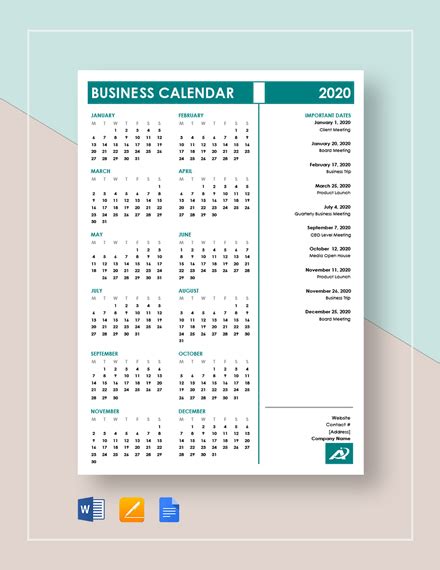 39 Best Business Calendar Templates 2023 Samples | Hot Sex Picture