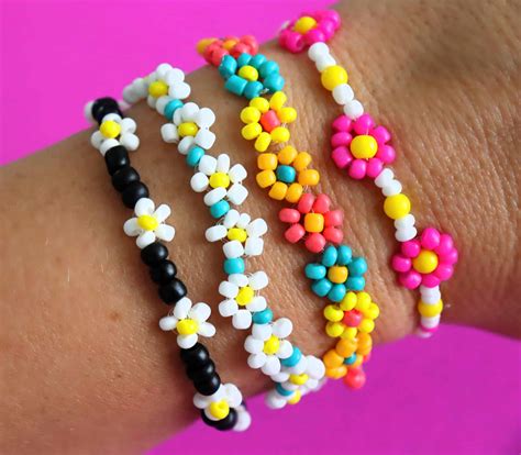 How to make beaded Daisy Bracelets - A girl and a glue gun