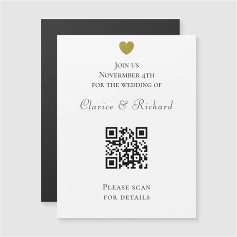 Modern All in One White QR Code Wedding Invitation | Zazzle.com | Wedding invitations, Magnetic ...