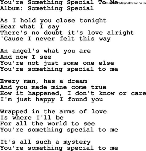 You're Something Special To Me, by George Strait - lyrics