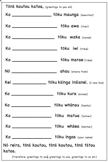 Springston Te Reo : Mihi for Kids | Maori words, Te reo maori resources ...