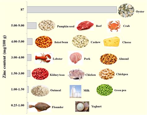 Examples of foods rich in zinc (data obtained from NIH [2021]). | Download Scientific Diagram