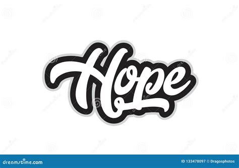 Black and White Hope Hand Written Word Text for Typography Logo Stock Vector - Illustration of ...