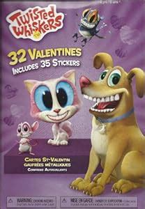 Amazon.com: Twisted Whiskers Valentine Cards (32) Pack Plus 35 Stickers ...