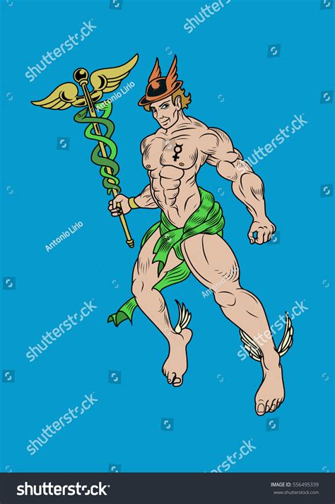 Representation Greek God Hermes Known Mercury Stock Vector (Royalty ...