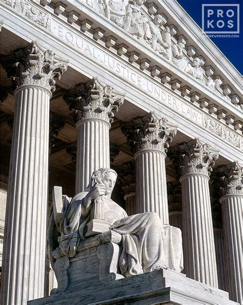 United States Supreme Court Exterior with Justice Statue - Fine Art ...