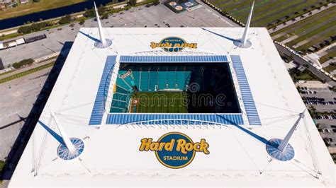 Aerial View, Drone Photography of Hard Rock Stadium of the Miami Dolphins. Aerial View on Hard ...