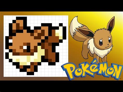 Minecraft Eevee Pixel Art Grid