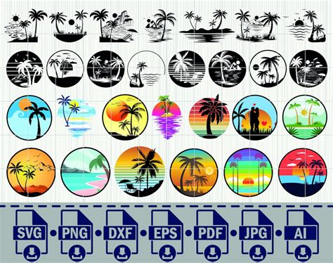 Palm Tree Svg, Palm Tree Silhouette, Palm Tree Cut Files, Beach Scene Svg, Palm Tree Clipart ...