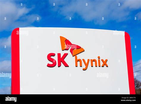 SK hynix logo, butterfly mascot at SK hynix America headquarters of South Korean memory ...