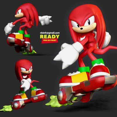 Knuckles - Sonic The Hedgehog 2 Fanart 3D Model by Sinh Nguyen