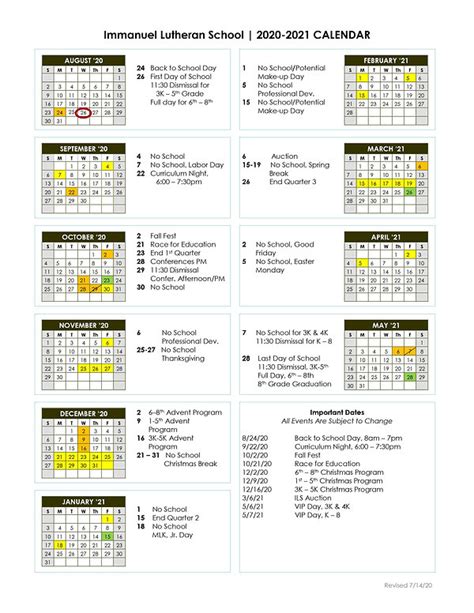 Calendar | Immanuel Lutheran | Brookfield, WI