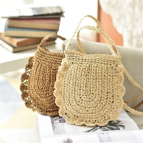 Yesello Bohemian Beach Bag for Women Cute Handmade Straw Bags Summer Grass Handbags Drawstring ...