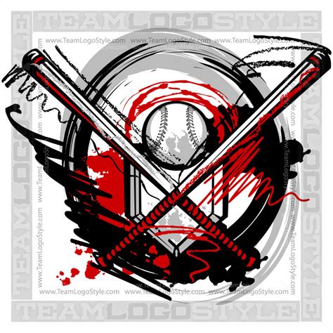 Softball Logo - Vector Clip Art Crossed Baseball Bats