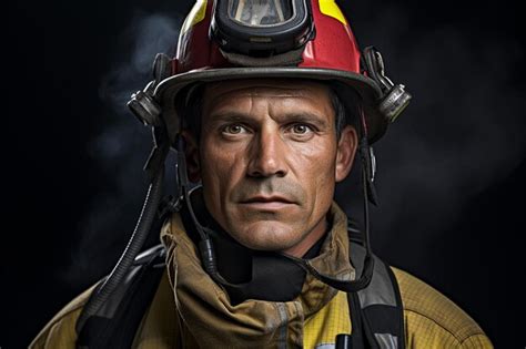 Premium AI Image | The Closeup of a Firefighter in Protective Bunker Gear