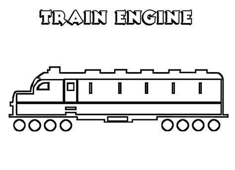 Easy Train Engine Coloring Page - Free Printable Coloring Pages for Kids